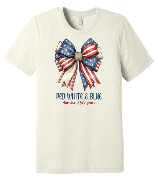 Red White & Blue 250 Bow Tee