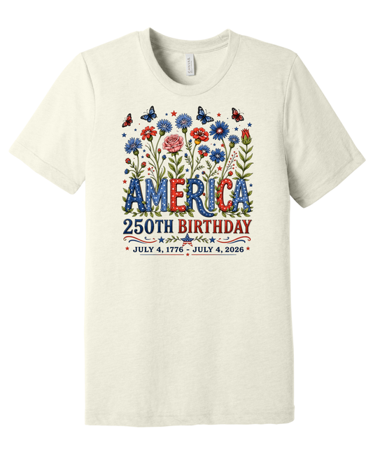 Floral America 250 Tee
