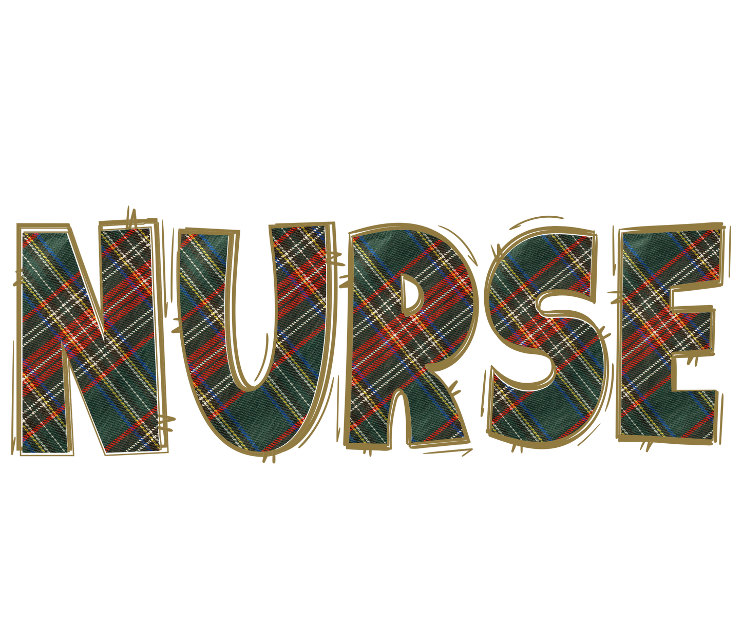 Tartan Plaid Christmas Nurse