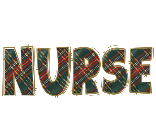 Tartan Plaid Christmas Nurse